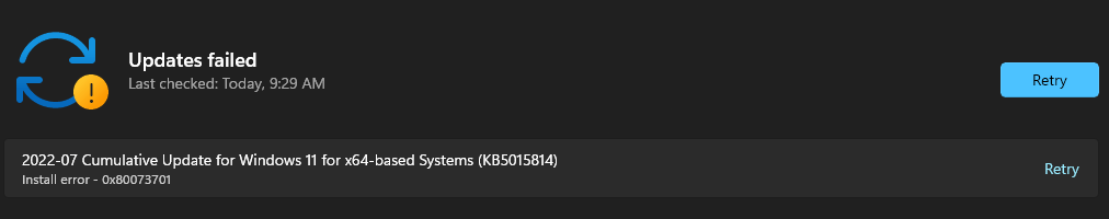 2022-07 Cumulative Update for Windows 11 for x64-based Systems KB5015814 Error? 480283c3-87b8-4239-bd63-c397f07e6ee3?upload=true.png