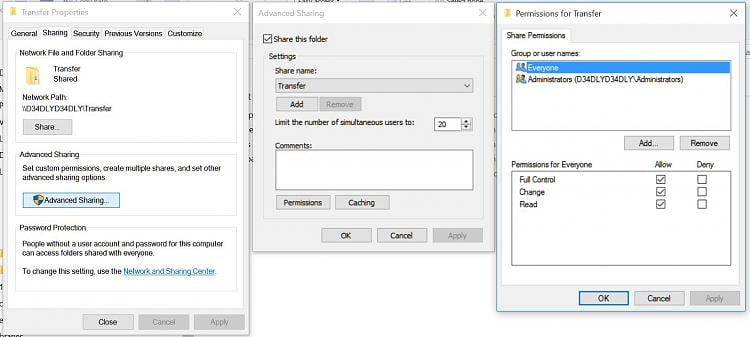 Windows 10 user not prompted for login credentials on access to shared folder on server. 485956594t-win-10-pc-accessing-win-10-everyone-share-prompted-credentials-shared-folder-settings.jpg