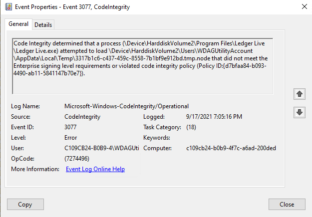 Is there a way to disable the WDAC blocked application message boxes? 48ad581c-3418-4a8f-8fcc-2283fe103027?upload=true.png