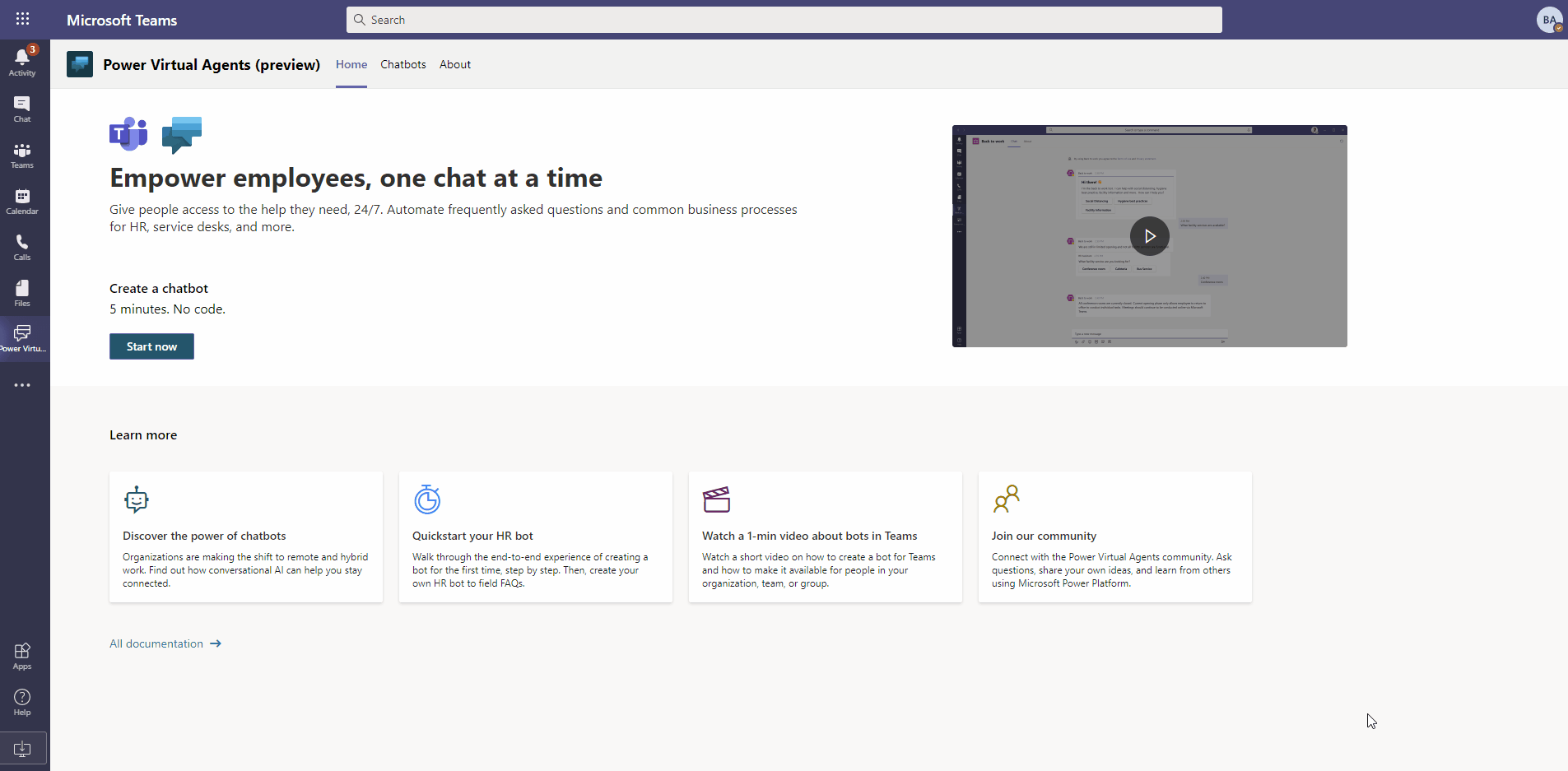 What is new to Microsoft 365 in November 2020 4_GIF_Power-Virtual-Agents.gif