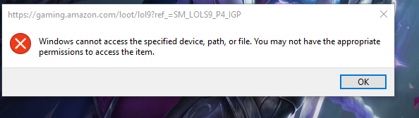 "Windows cannot access the specified device, path or file. You may not have the appropriate... 4a91548b-a61b-449f-a5ed-b9fbe6221304?upload=true.png