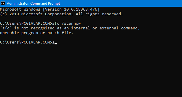 'sfc' is not recognized as an internal or external command, operable program or batch file. 4b7ca8b8-5e92-4710-b7c5-45559ae17351?upload=true.png