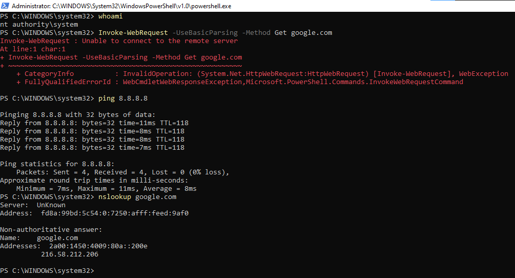 NT AUTHORITY\SYSTEM can no longer make HTTP requests, sudden change 4bce7e19-7a91-47f9-af6e-3f0a54a4aff3?upload=true.png