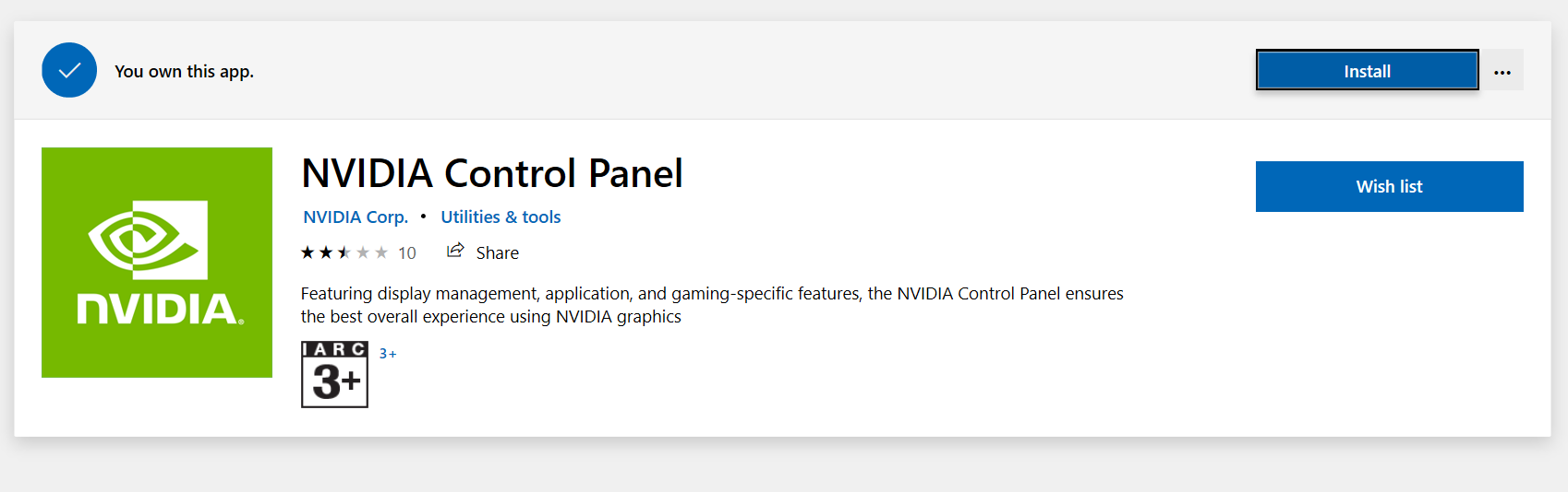 Microsoft Store issue (cannot download Intel HD and Nvidia control panel) 4c72ee03-18ba-41ab-9078-1b99bf246425?upload=true.png