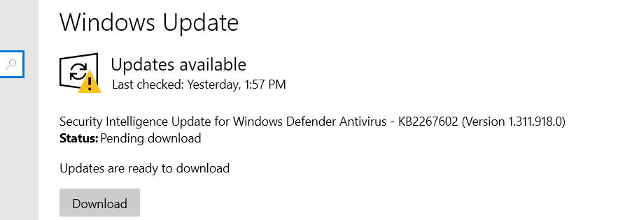 KB2267602 update for Windows defender - but this is a 3 years old update! 4cc50d5b-6b7e-41fb-bd00-b3ced221ed43?upload=true.png