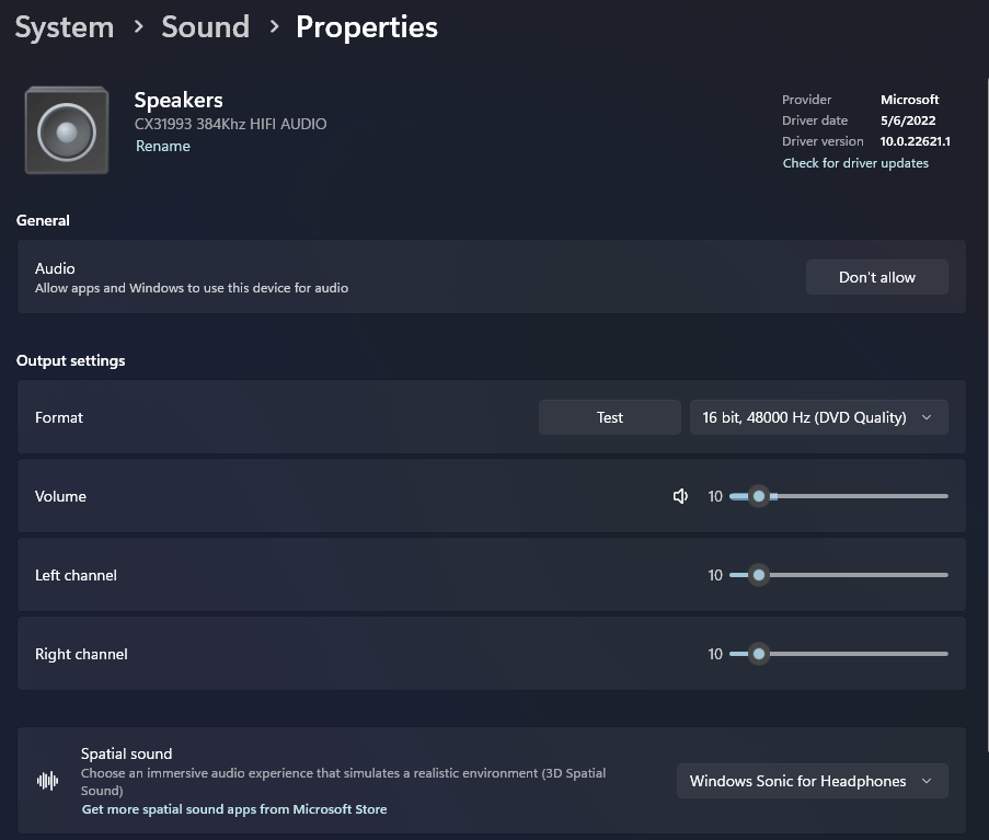 Max Sampling rate and Bitdeep for Windows 11 Spatial Sound. 4CGL0%2ByDUy%2FQDA1h4ws3kpe90I2A99d7FGuqUil2nZVMRokr%2B%2FxK%2BUuMnAx%2BEVji7vhvBMI%2BknULVfk%3D.png
