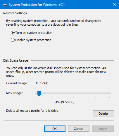 we couldn't free up any disk space and cannot free up restore points 4d1635671636t-restore-points-using-more-space-than-allocated-rps-using-more-space-than-allocated.png