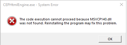 MSVCP140 missing 4d2100cb-336f-4e00-811d-44deec7f5495?upload=true.png