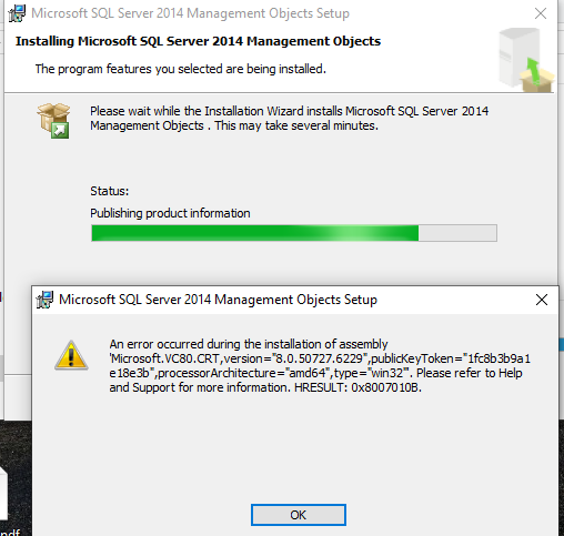 Microsoft SQL Server 2014 Management Objects - cannot be installed though tried a lot more ways 4e78c0c5-e302-4b14-b88f-452c33e05263?upload=true.png