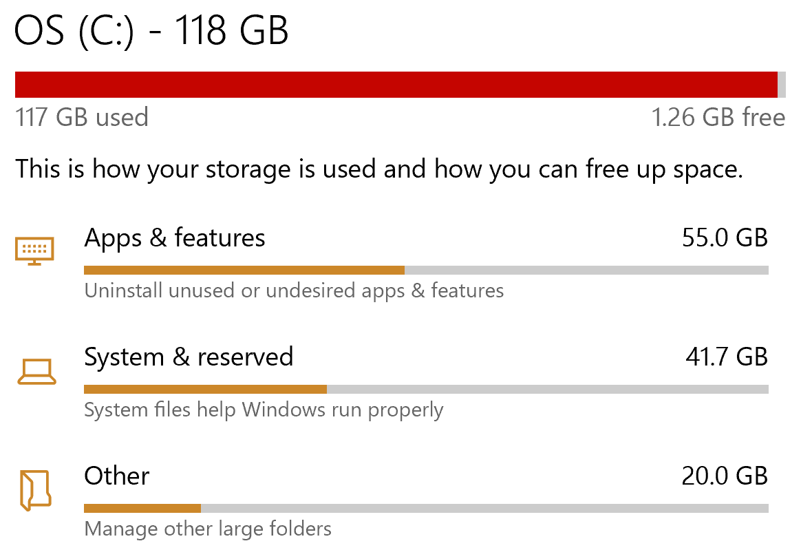 System & Reserved taking up 100+ GB of space 4eac692b-5105-448b-9d29-de44dceda950?upload=true.png