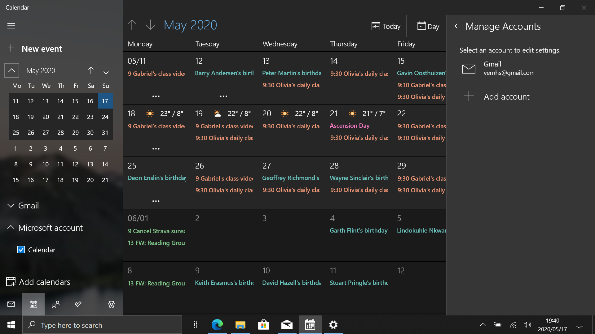 Windows 10 Calendar app - removing "Mircosoft account" calendar 4f6b1c5f-1cb9-44eb-aa20-29abc7d91d38?upload=true.png