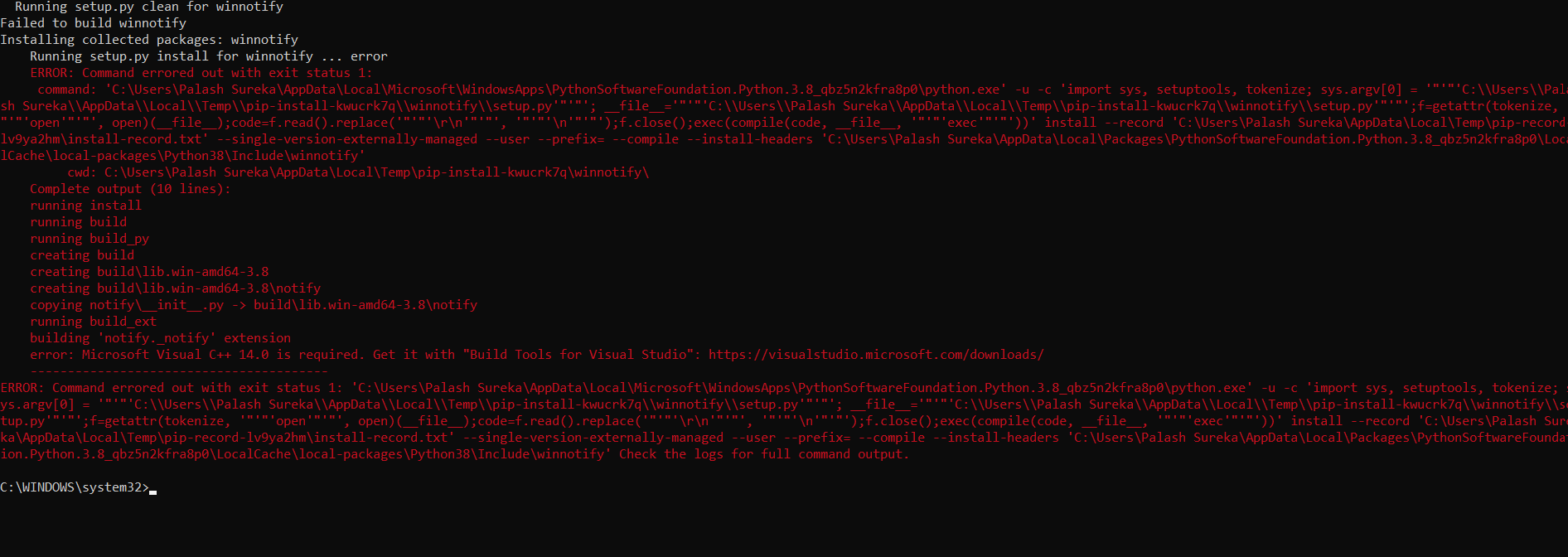 Microsoft Visual C++ 14.0 Error - Pip Install Faliure 4f90069d-56ea-46c9-9248-764090b157a7?upload=true.png