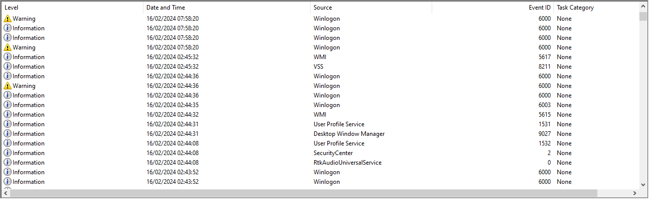 Event ID 16394 and 16384 getting spammed repeatedly in Event Viewer 4nFZAsCTNYtClPSxCJ7z0235VItWG6T78okKM9QoXRUJ2QdfrnCDwnsbsOWh3otFumx%2FzPy5fF%2BEJOouahqpLlbOk%3D.png