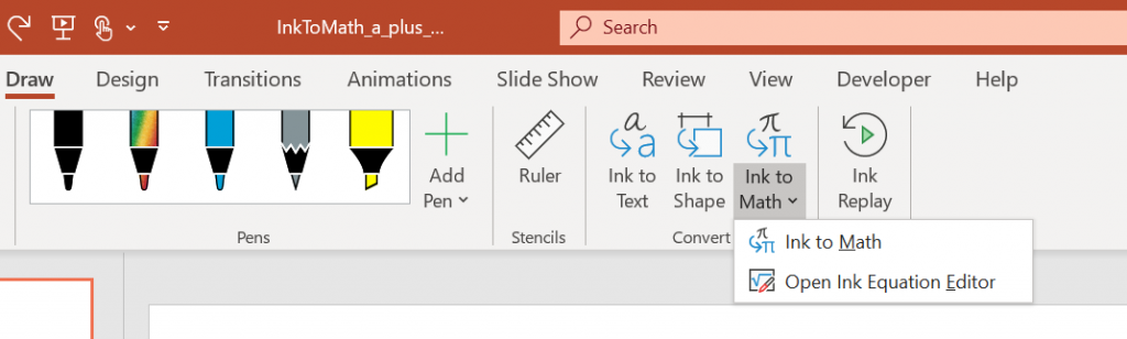 Announcing new Ink to Math feature in PowerPoint for Office 365 5-1024x308.png