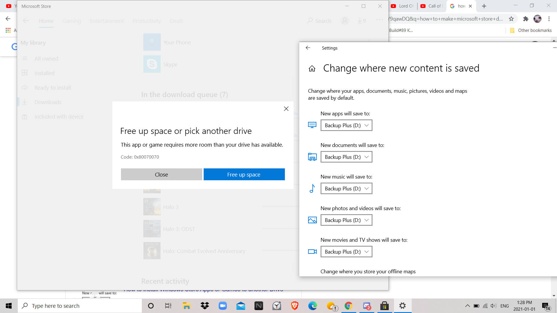 Microsoft Store will not download on my external storage.  I have 1.8 terabytes on my D: drive 500bc5ce-598a-4bc2-957d-3ced21c826de?upload=true.png