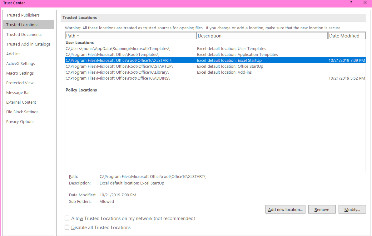 Blue Screen Critical Process Died - When using Excel Macros - XLSTART / PERSONAL.XLSB Files... 506d581f-b554-49b8-a4f2-fcf9186ce0a5?upload=true.png