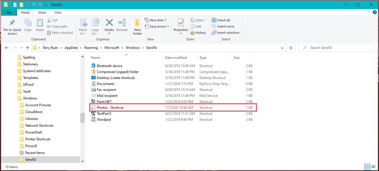 Photos shortcut missing from Send To drop down 5127db33-15ea-42cc-99a1-aec3514e6d9e?upload=true.jpg