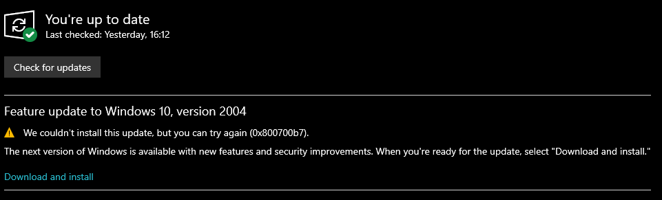 Windows 10 Update 2004 Failed with 0x800700b7 514fef4a-1e9e-47a2-8fa9-79cd16be6d1e?upload=true.png