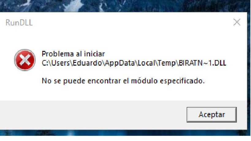 C Users Eduardo Appdata Local Temp Biratn 1 Dll Could Not Found