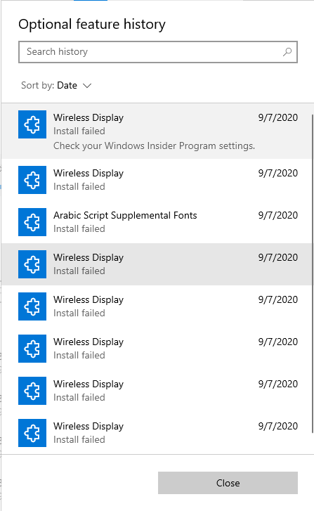 The optional features can't be installed and keep showing check your windows insider... 5165bb6a-8988-40b8-9242-36e0760c687c?upload=true.png