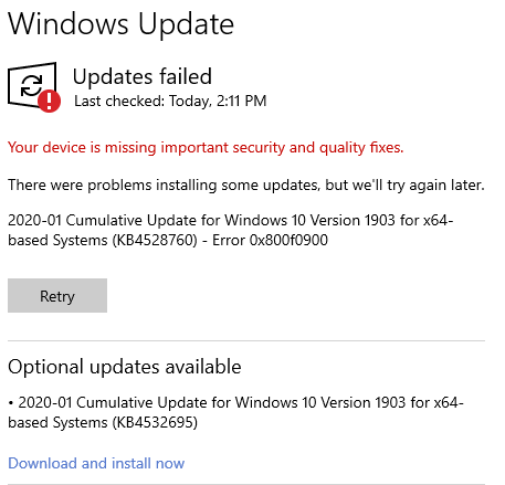 Update failed KB4528760 - Error 0x800f0900 517387af-a22b-48ef-bf1c-aef8d403864b?upload=true.png