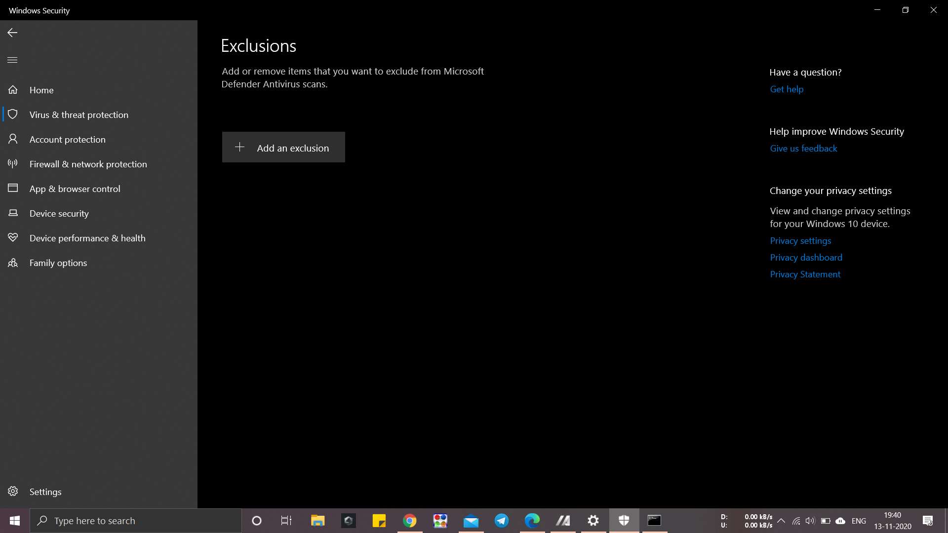 windows defender not allowing to exclude anything 5185f994-8b16-4438-af57-c4510b972f5b?upload=true.png