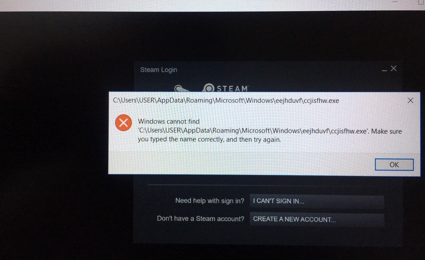 'C:\users\appdata\roaming\microsoft\windows\eejhduvf\ccjisfhw.exe.' Windows 10 during startup 51916862-9f6b-4e04-a4fd-d4b0b47a73a8?upload=true.jpg