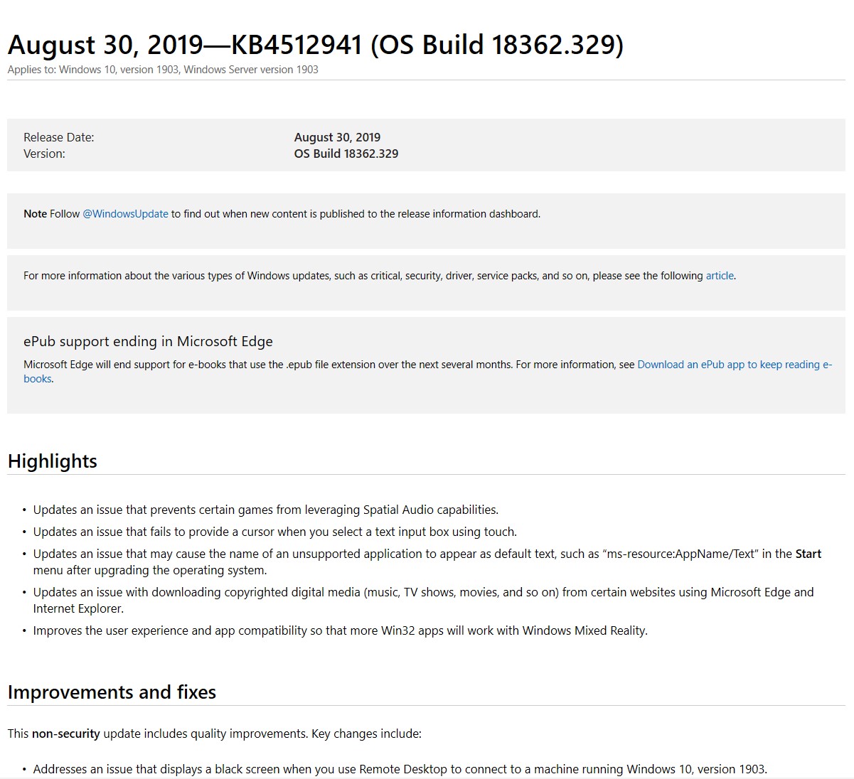 There Are Two Cumulative Updates Available Today 8/30/19 (KB4512941) & (KB4511555) For Win... 52002c77-7771-456e-8c17-934f2b529385?upload=true.jpg