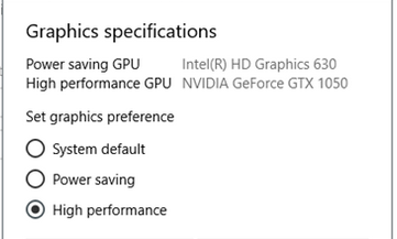 Change the rendering GPU for Desktop Window Manager to a distinct GPU via the Graphic Settings 52817c80-bd8b-4b72-9488-81eb720387c0?upload=true.png