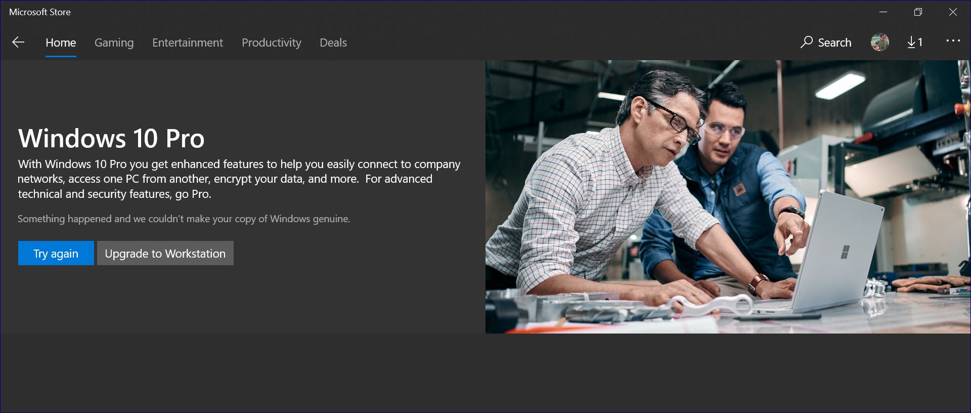 Switch or upgrade from Windows 10 Home to Pro error msg.. 52bf0a9a-d21c-4a1d-b832-f7e18428de1a?upload=true.jpg