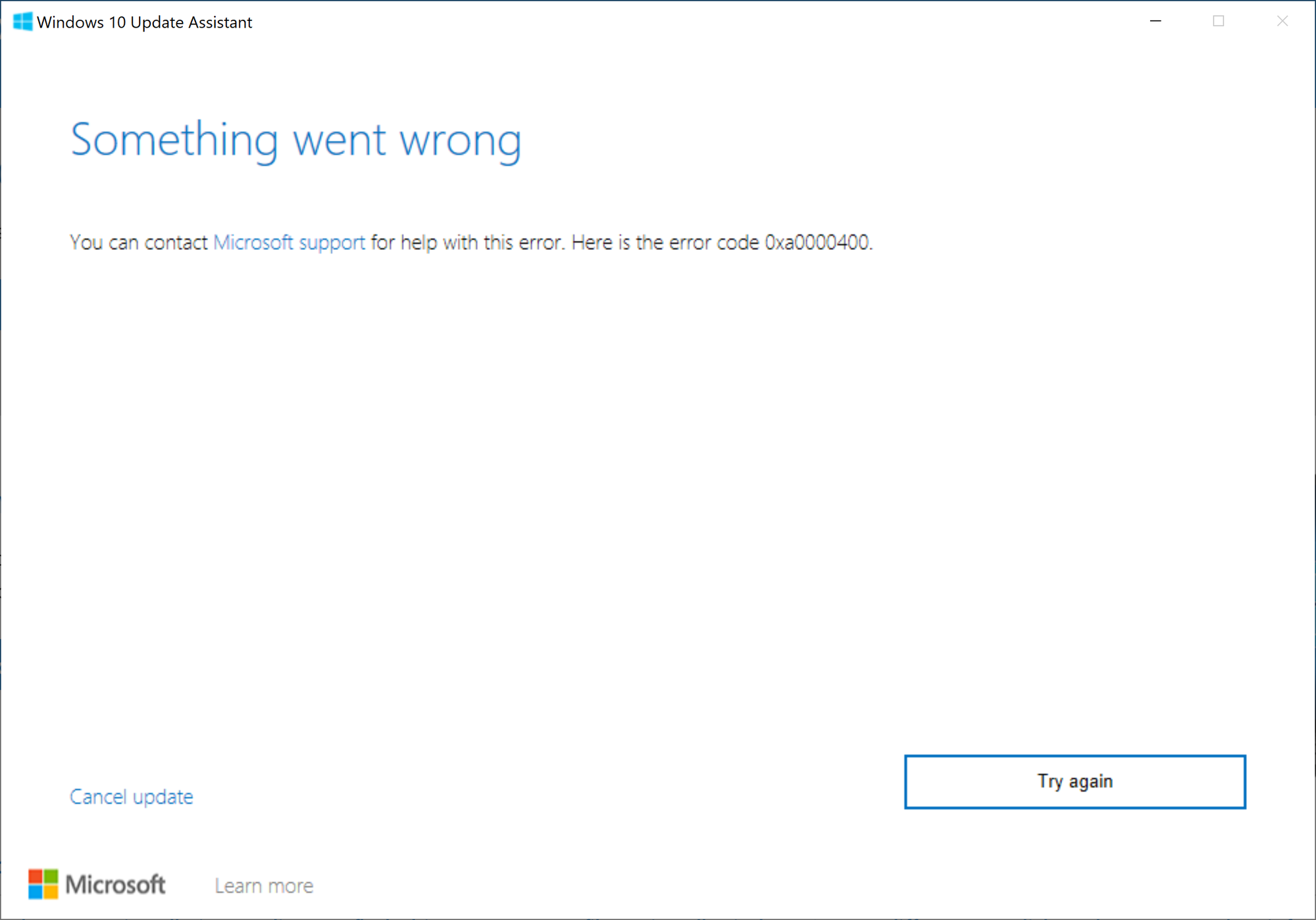Windows 10 pro for workstation update failed with error code 0xa0000400 52d352bf-8950-45f0-a5ed-4e608af14cb1?upload=true.png
