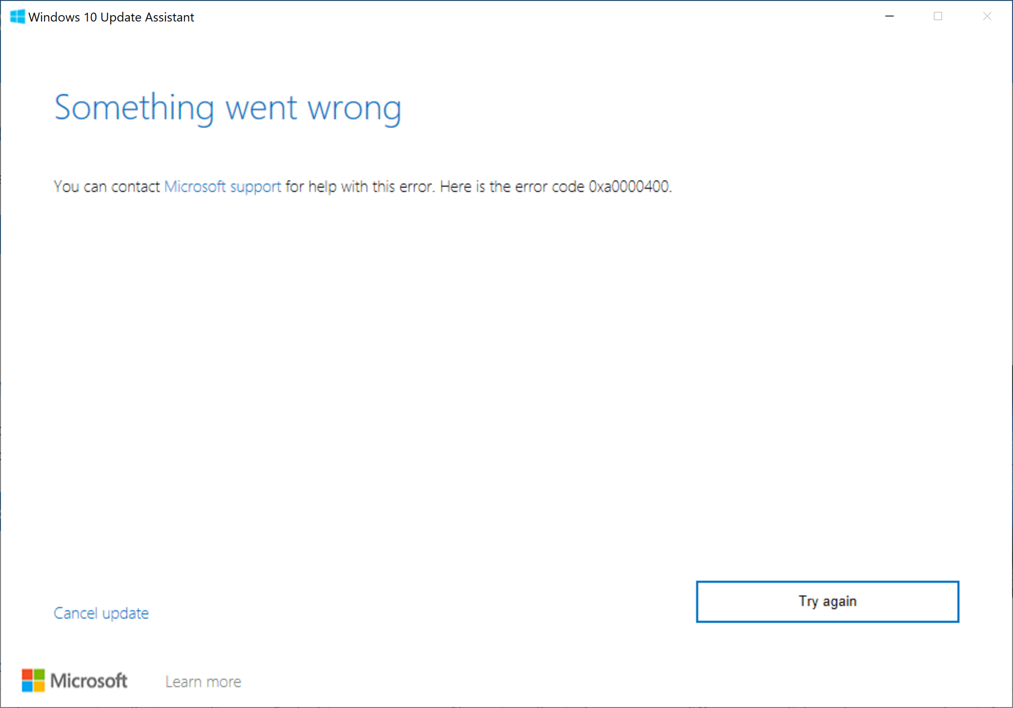 Windows 10 Pro for Workstation update failed with error code 0xa0000400 updating from 1809... 52d352bf-8950-45f0-a5ed-4e608af14cb1?upload=true.png