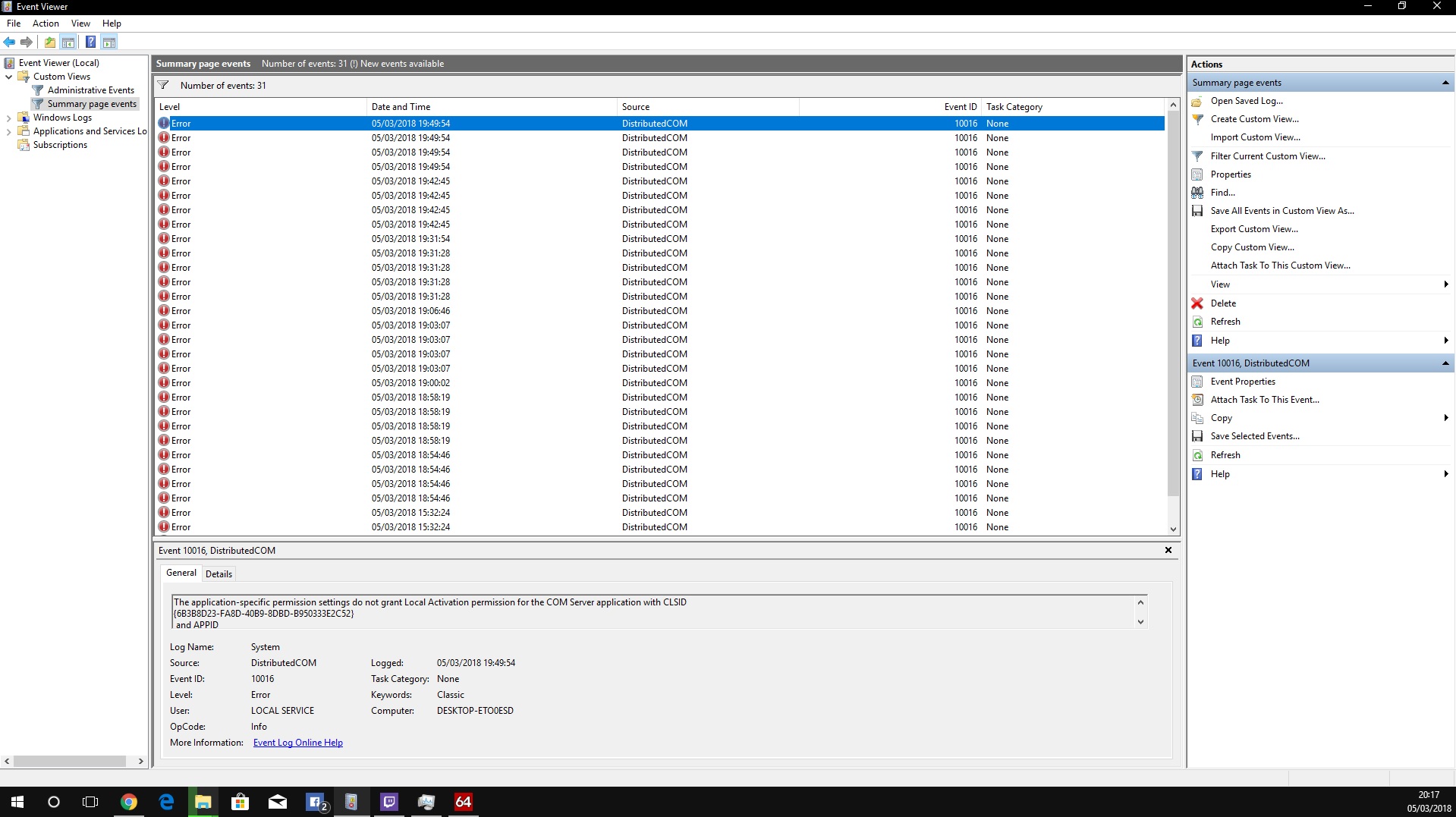 Persistent PC freeze and crash with Dcom 10016 being the problem 5314c595-d50f-465e-8d11-f696e5c55698?upload=true.jpg