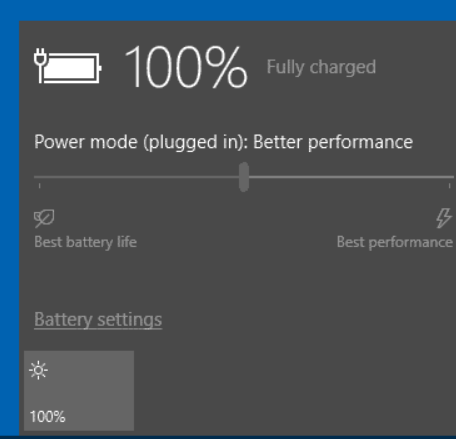 Battery menu on taskbar won't show power mode bar. Please help me fix it. 53774d4f-7bf6-4dad-a17b-23d3f5067997?upload=true.png