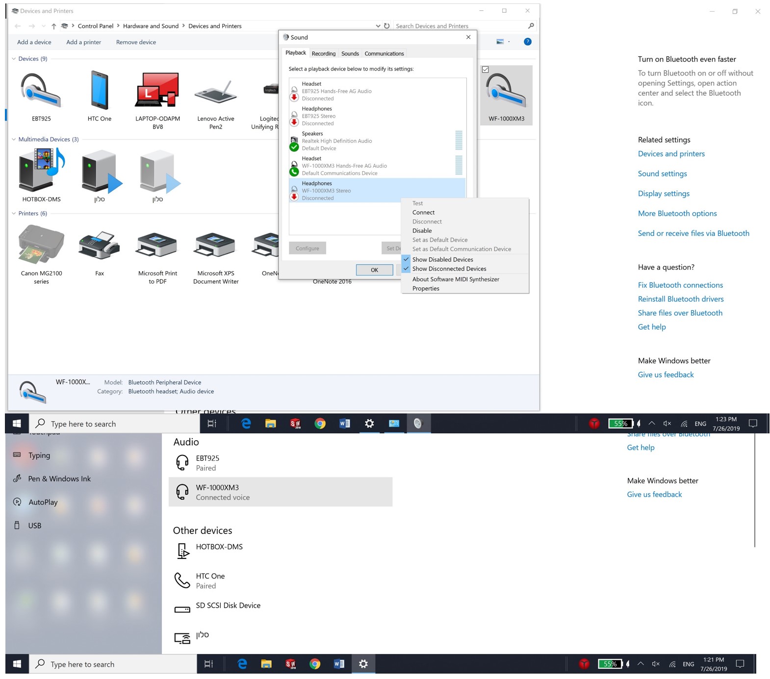 No voice output through sony earbuds while connected to pc (windows 10) 53ef0417-a51d-4059-8e26-bdcc43177a9d?upload=true.jpg