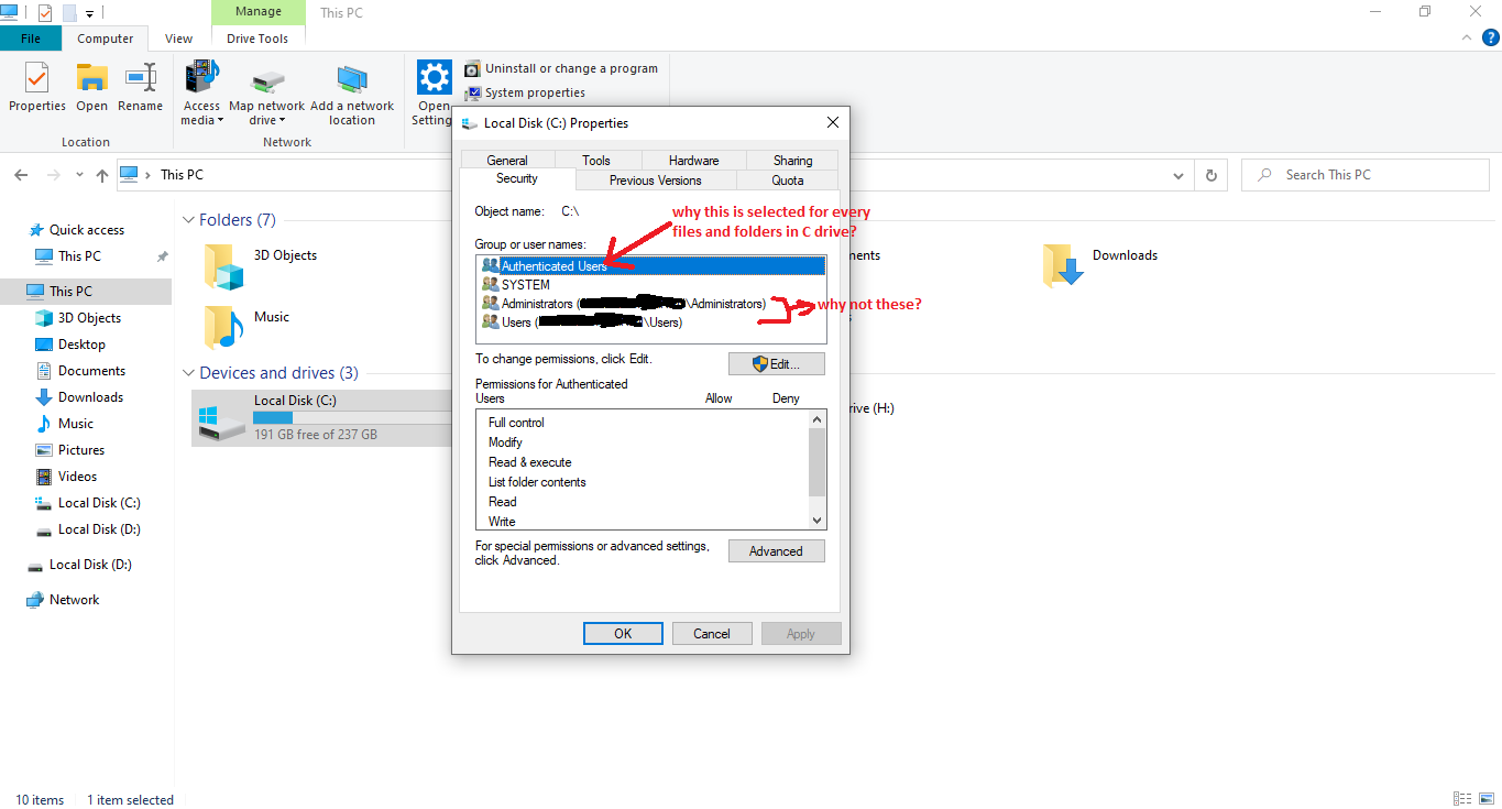 Why suddenly there is Authenticated Users coming for all files and folders in my C drive? 54b23e2a-5176-492f-9d17-f159afbabad8?upload=true.png