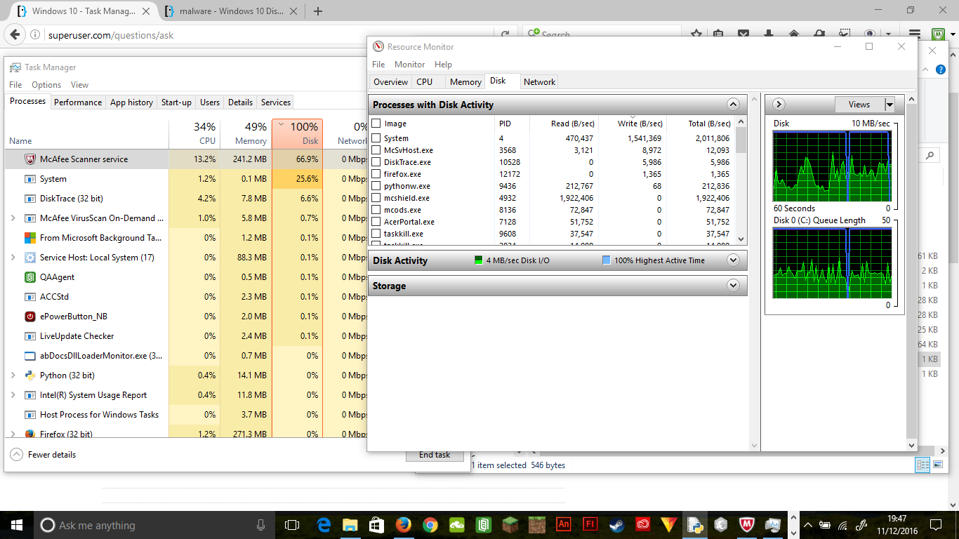 Task manager says that my disk usage is 100% 54m7G.png