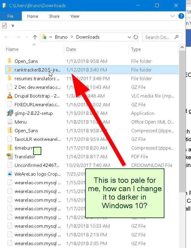How to change highlighting color on folder selection windows 10 in file explorer? 54tgb.png