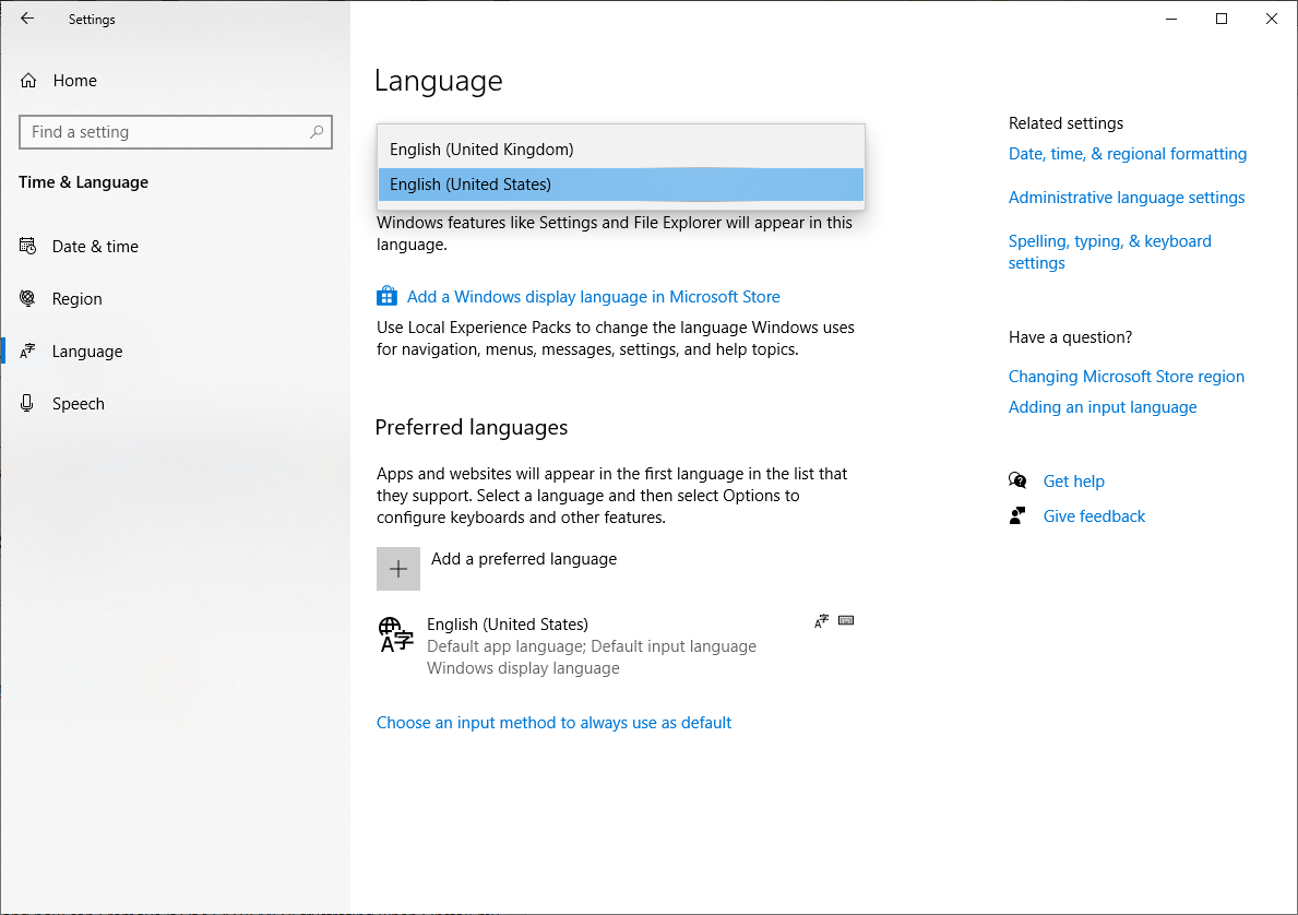 How can I remove "English United Kingdom" from the language bar on Windows 10 Build 18362? 554278a1-c509-46b6-a9bd-688fc09b1129?upload=true.png