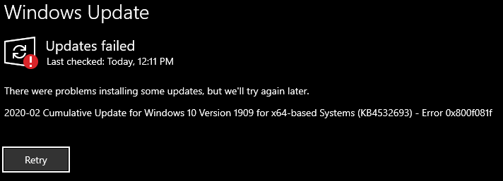 Windows Error: 0x800f081f when installing update KB4532693 5547fc20-b262-46af-8ed9-5bf47fdca762?upload=true.png