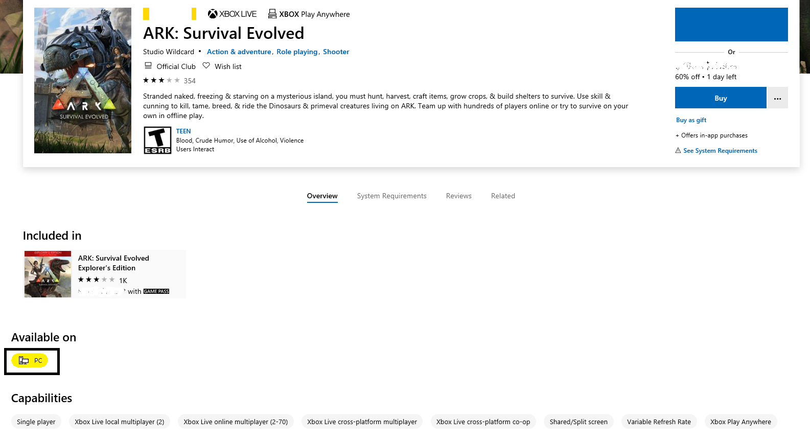 I have recently download forza horizon 4 and want to download ark survival evolved and its... 5567ef09-31cd-4f2a-a8a4-a4acf13167fe?upload=true.png