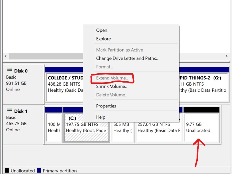 Extend volume on C Drive is grayed out, 557da511-fb8f-4bbf-8636-ac17c7787250?upload=true.jpg