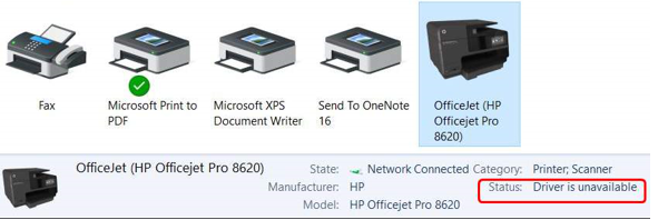Unable to install HP Printer.  Status shows as “Driver is unavailable”. 5596fce8-3ad6-4fa3-b669-09071e8100c1?upload=true.png