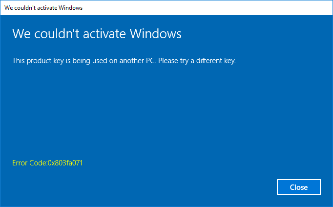 I entered correct Product key to the option "Change Product Key", but it says that 'The... 57703d1485961679-change-product-key-windows-10-a-product-key-being-used-another-pc.png