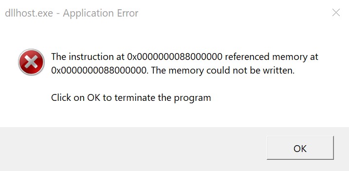 Dllhost.exe - Application Error 5782d51d-66e9-45d0-a435-0d43221aac5b?upload=true.jpg