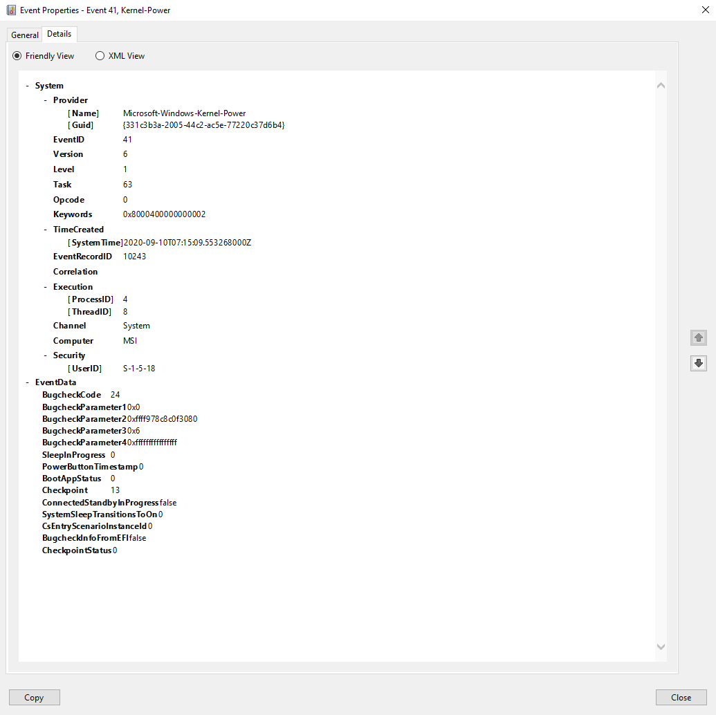 BSOD - volmgr 161, then Kernel-Power 41 58223711-e312-4f8f-beb3-c21d94a9fd9f?upload=true.png