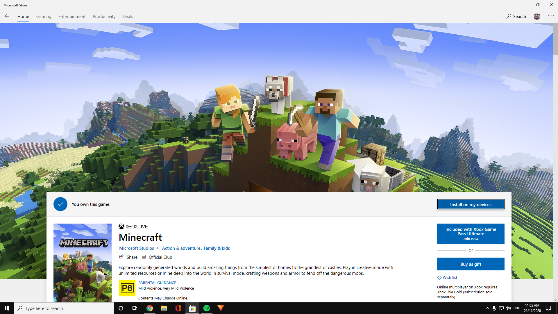 Unable to install Minecraft, although its been owned on my previous Xbox. 582cec1d-74d3-40a1-8603-2af991c43de7?upload=true.png