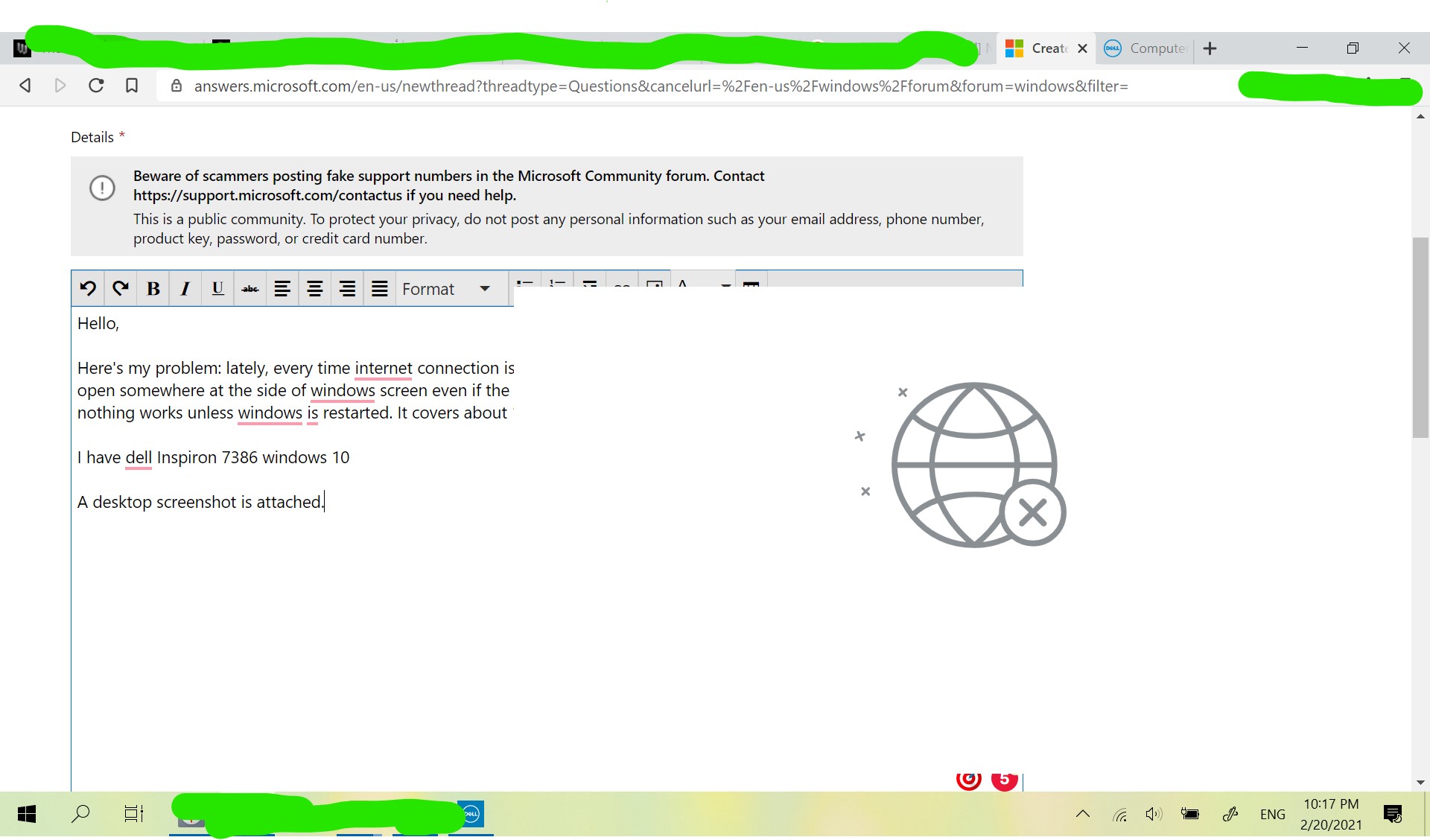 Windows 10 keeps showing No internet connection message 587fa470-106b-4c0c-b0fe-e3aecf98d8dc?upload=true.jpg