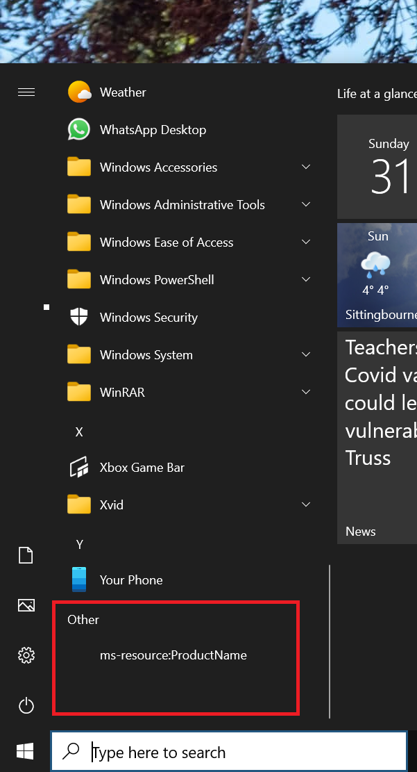 Strange Entry In Start Menu "ms-resource:ProductName" Under "Other" - How To Remove? 58ebcdae-5517-4bb0-a53f-b5927dd4552a?upload=true.png