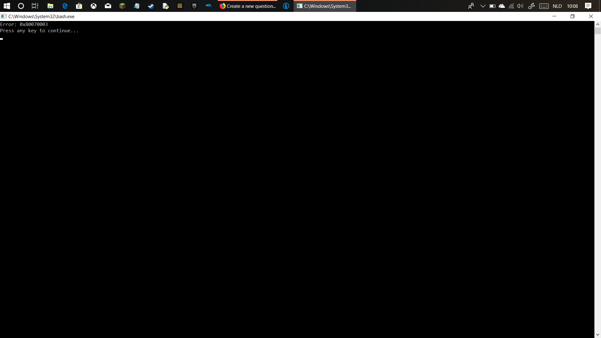 WSL stopped working with Error 0x80070003 59032099-76ca-4ae4-8fe3-9429799259ac?upload=true.png